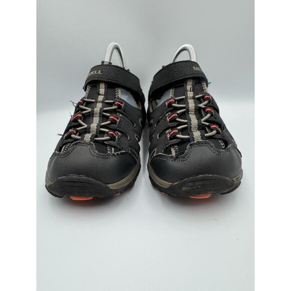 Merrell Boys Hydro H20 Sandals Youth Hiking Athletic Black Orange Trim Size 5M‎ - Picture 3 of 8